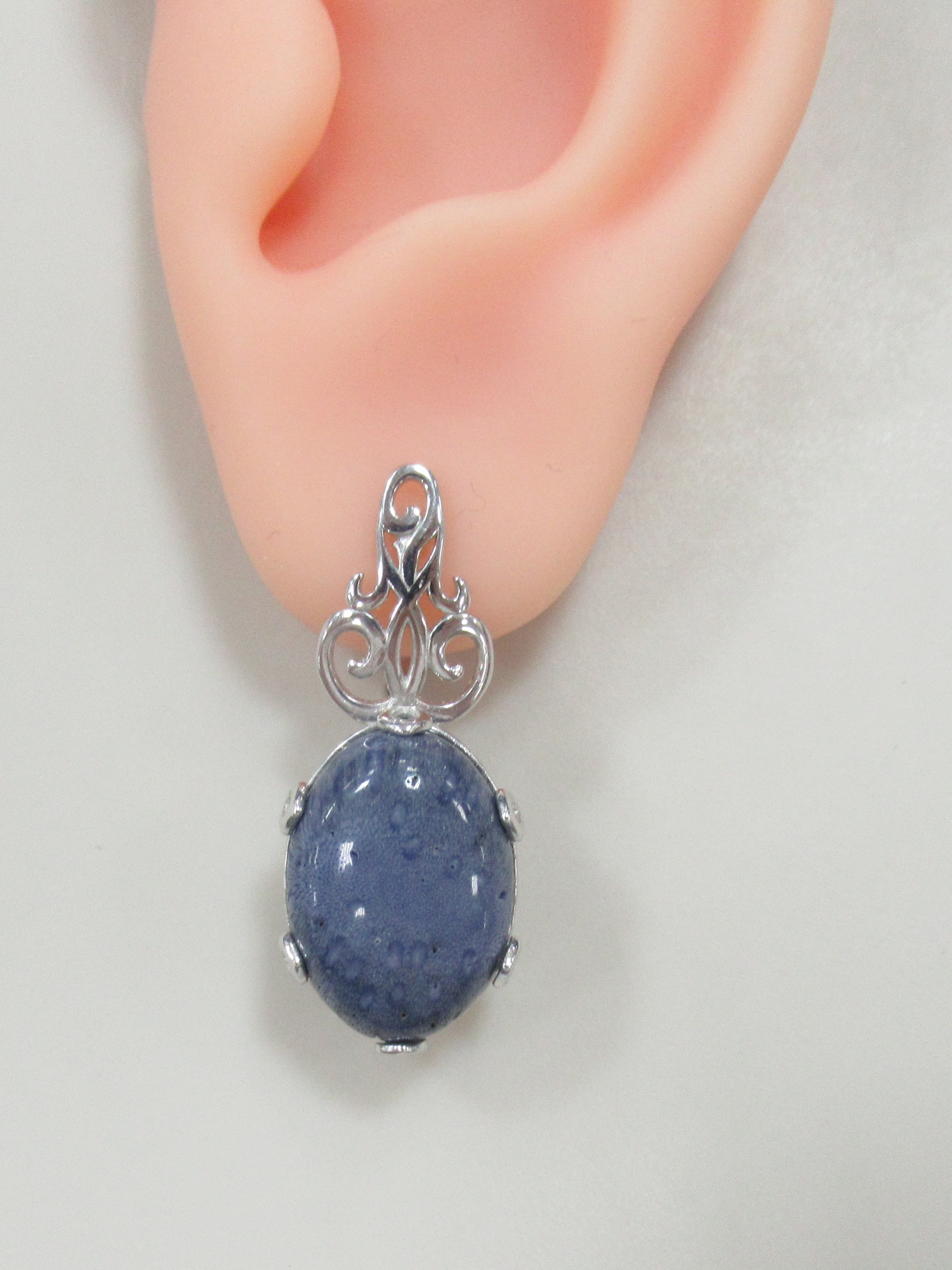 Серебряные серьги с кораллами Акори